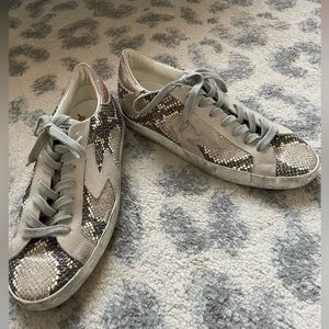 Worn looking snakeskin sneaker